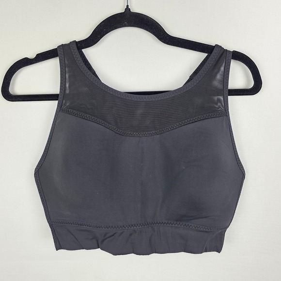 Athleta Other - Athleta Black Mesh Racerback Sports Bra Medium Support Workout Fitness Size Lg